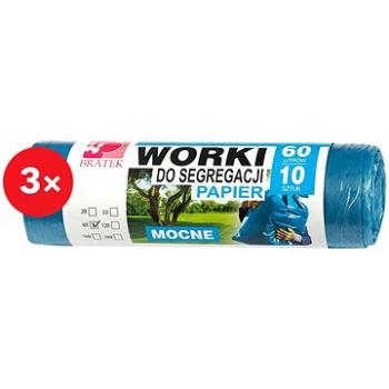 BRATEK odolné vrecia na odpad – papier 60 l, 10 ks (5906731291746)