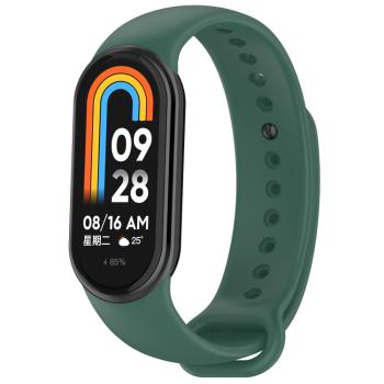 SILICONE Vymeniteľný remienok pre Xiaomi Smart Band 9 tmavozelený