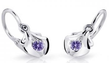 Cutie Jewellery Detské náušnice z bieleho zlata C2224-10-X-2 fialová