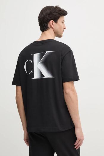 Bavlnené tričko Calvin Klein Jeans pánske, čierna farba, s potlačou, J30J327475