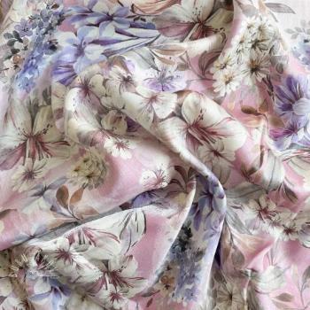 Viskóza SHINIO Floral treasure pink