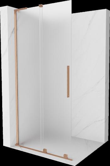 MEXEN/S - Velar L Sprchová zástena posuvná Walk-in 120 x 200, dekor 8 mm, meď kartáčovaná 871-120-003-33-65