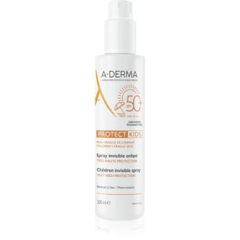 A-Derma Protect Kids Children Invisible Spray ochranné opaľovacie mlieko v spreji pre deti 200 ml