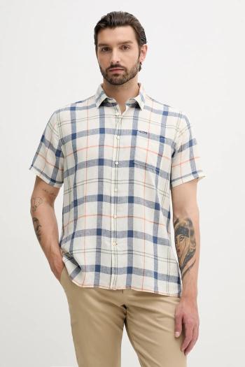 Ľanová košeľa Barbour CROFT regular, s klasickým golierom, MSH5197