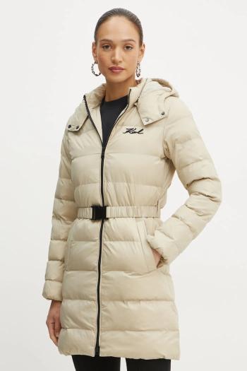 Bunda Karl Lagerfeld dámska, béžová farba, zimná, 246W1514