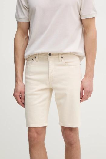 Rifľové krátke nohavice Calvin Klein pánske, béžová farba, K10K114078