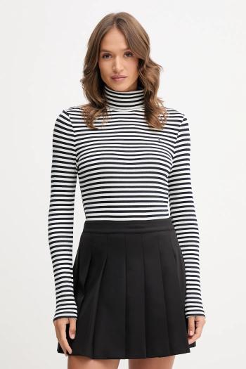 Tričko s dlhým rukávom Tommy Hilfiger tmavomodrá farba, s rolákom, WW0WW39826