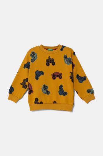 Detská mikina United Colors of Benetton žltá farba, vzorovaná, 3J4EG10GK