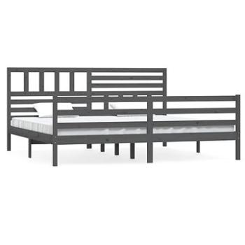 Rám postele sivý masívne drevo 200 × 200 cm, 3101110
