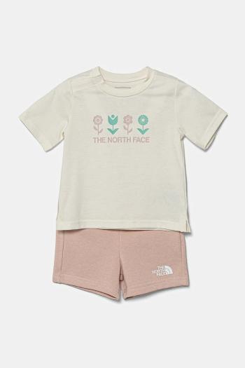 Sada pre bábätká The North Face BABY COTTON SUMMER SET- GRAPHIC béžová farba, NF0A8BA3BQZ1