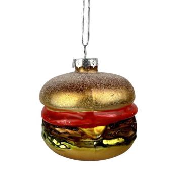 TORO VIANOČNÝ HAMBURGER ORNAMENT 7,5X8,5CM SKLO