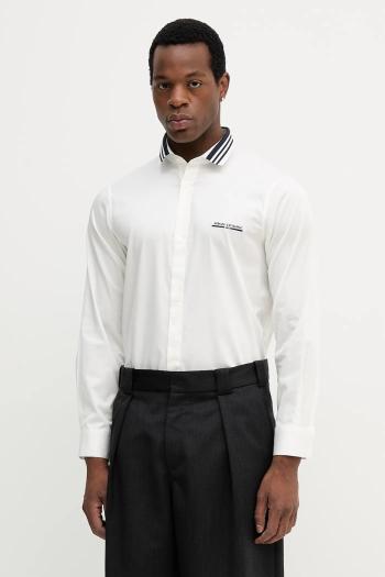 Košeľa Armani Exchange béžová farba, regular, s klasickým golierom, XM000958 AF10192