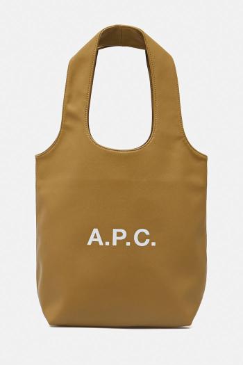 Taška A.P.C. tote ninon small hnedá farba, PUAAT.M61861
