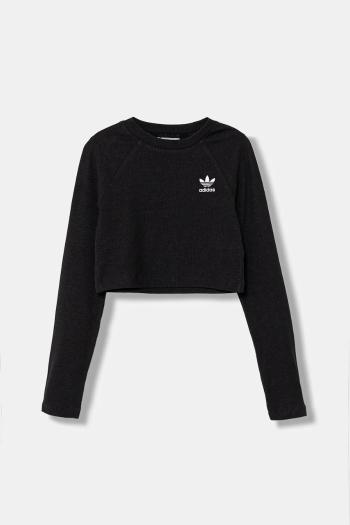 Detské tričko s dlhým rukávom adidas Originals čierna farba, JW2597