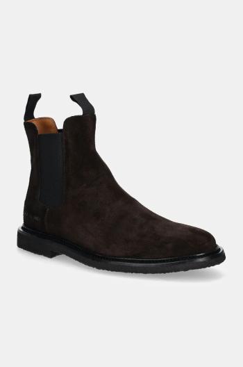 Semišové topánky chelsea Common Projects Chelsea in Waxed Suede pánske, hnedá farba, 2446