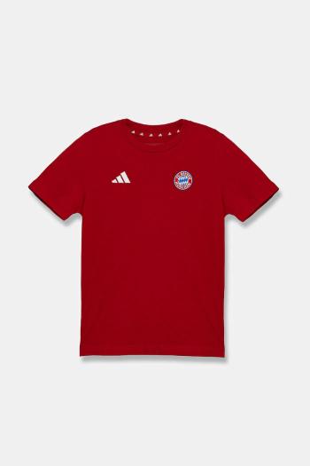 Detské bavlnené tričko adidas Performance FCK červená farba, s nášivkou, IT4138