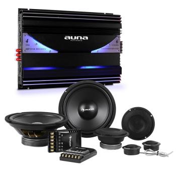 Auna CS-Comp-8, Car-Hifi-Set 6 canale- amplificator de putere| 6400W max. set complet| 5000W max. terminal cu 6 canale