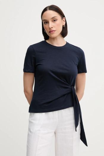 Bavlnené tričko Tommy Hilfiger dámske, tmavomodrá farba, WW0WW44559