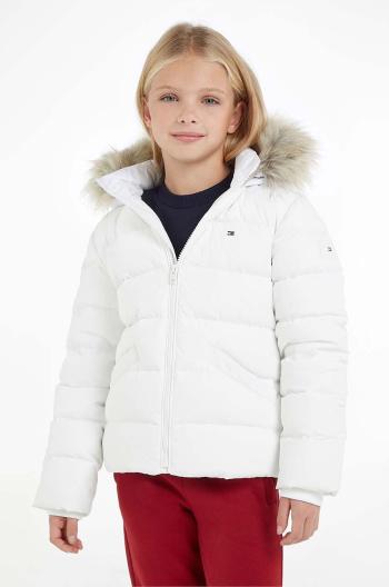 Detská páperová bunda Tommy Hilfiger biela farba