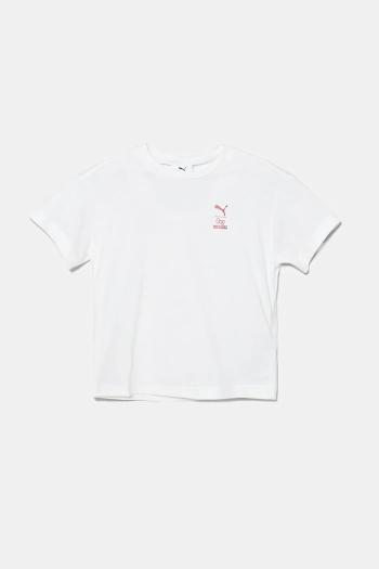 Detské bavlnené tričko Puma HELLO KITTY & FRIENDS Relaxed Graphic Tee biela farba, 630062