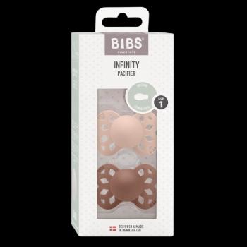 BIBS Symetrické silikónové cumlíky Infinity, veľkosť 1, Blush / Woodchuck 2 ks