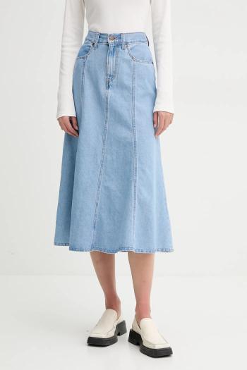 Rifľová sukňa Levi's midi, áčkový strih, A8730