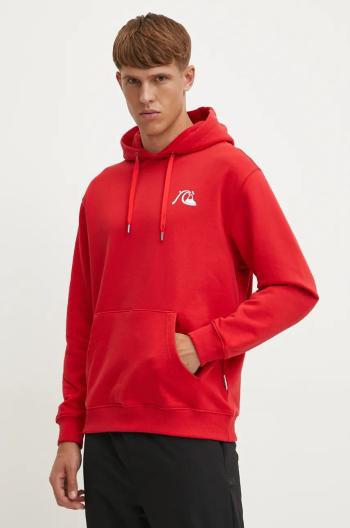 Mikina Quiksilver Dna Bubble Logo Hoodie pánska, červená farba, s kapucňou, s potlačou, AQYFT03372