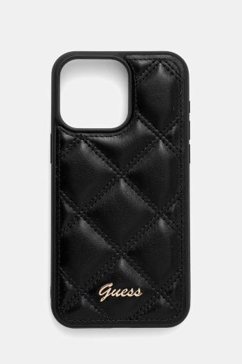 Puzdro na mobil Guess iPhone 15 Pro Max 6.7" čierna farba, GUHCP15XPSQSQSK