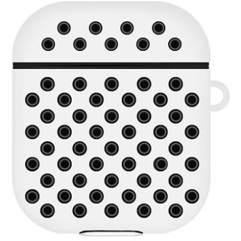 AlzaGuard Silicon Polkadot Case na Airpods 1. a 2. generácie, bielo-čierne (AGD-ACP1WB)