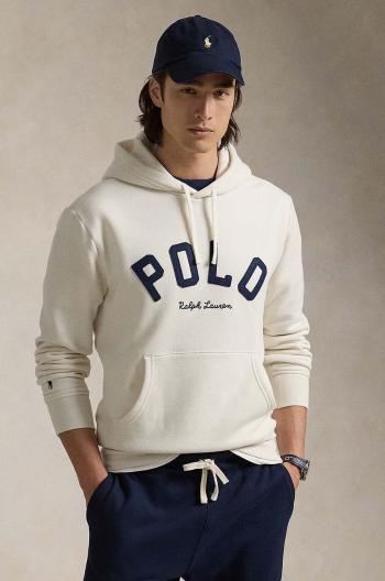 Mikina Polo Ralph Lauren pánska, béžová farba, s kapucňou, s potlačou, 710952040