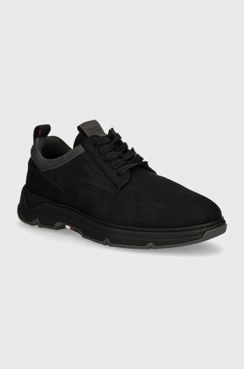 Semišové tenisky Tommy Hilfiger HILFIGER NUBUCK MIX HYBRID SHOE čierna farba, FM0FM05092