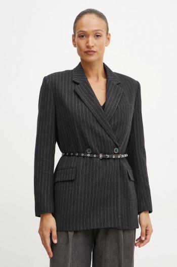 Vlnené sako MICHAEL Michael Kors šedá farba, oversize, vzorované, MF4108DF2A