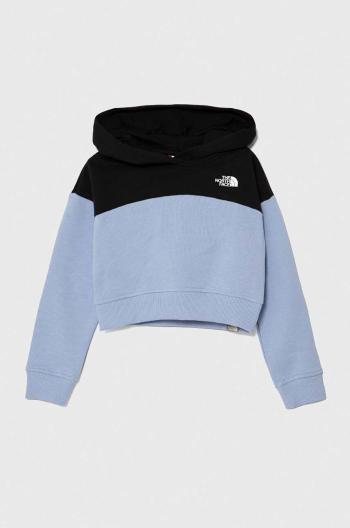 Detská bavlnená mikina The North Face G DREW PEAK CROP P/O HOODIE s kapucňou, jednofarebná
