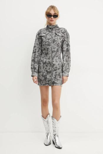 Rifľové šaty Moschino Jeans šedá farba, mini, priliehavá, A0422 8722