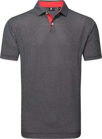 Footjoy Irongate Print Lisle Mens Black/White L Polo košeľa