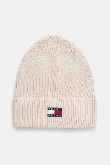 Bavlnená čiapka Tommy Jeans béžová farba, bavlnená, AW0AW17358