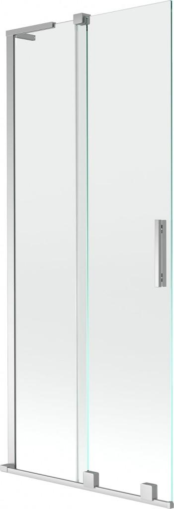 MEXEN/S - Velar L dvojkrídlová posuvná vaňová zástena 85 x 150, transparent, chróm 896-085-003-01-01
