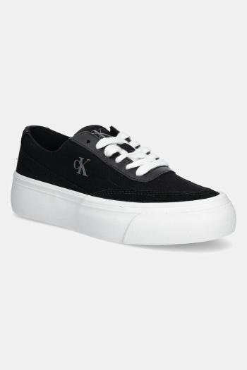 Tenisky Calvin Klein Jeans VULC FLATFORM LOW CV MIX MG čierna farba, YW0YW01770