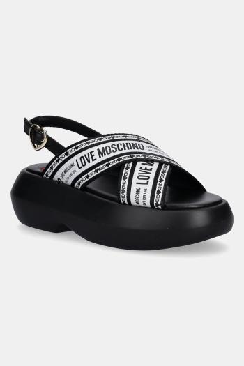 Sandále Love Moschino čierna farba, na platforme, JA16207I0MIX200A