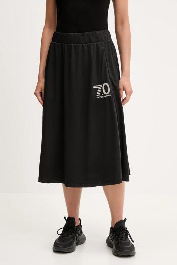 Sukňa EA7 Emporio Armani čierna farba, midi, áčkový strih, AF15213.7W000198