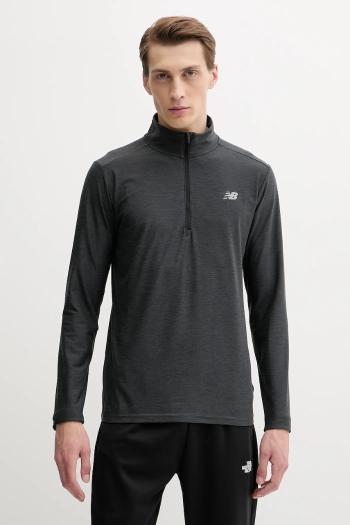 Tréningové tričko s dlhým rukávom New Balance šedá farba, melanžová, MT41915BKH