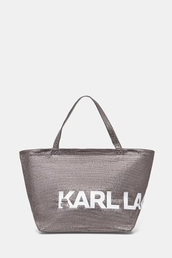 Bavlnená taška Karl Lagerfeld strieborná farba, A1W50064