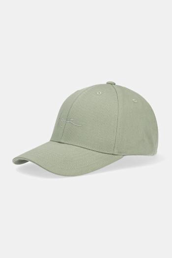 Bavlnená šiltovka Karl Kani zelená farba, s nášivkou, PD00005192