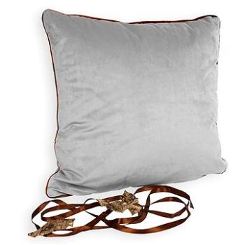 LAALU Dekoratívny vankúš krémový s hnedým lemom 45 × 45 cm (LAU-0507)