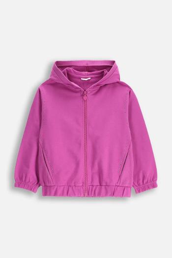 Detská mikina Coccodrillo fialová farba, s kapucňou, jednofarebná, REBEL GIRL KIDS