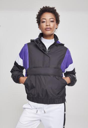 Urban Classics Ladies 3-Tone Padded Pull Over Jacket black/ultraviolet/white - XS