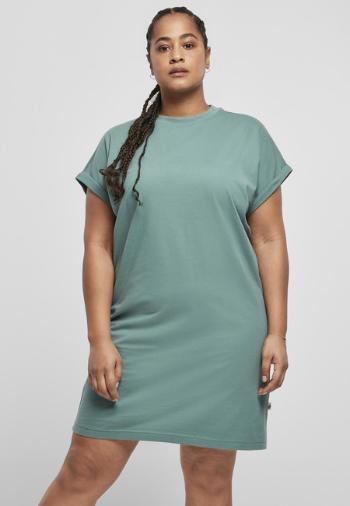 Urban Classics Ladies Organic Cotton Cut On Sleeve Tee Dress paleleaf - XS