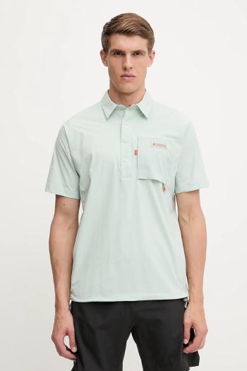 Športové polo tričko Columbia Cove Beach tyrkysová farba, jednofarebná, 2119481