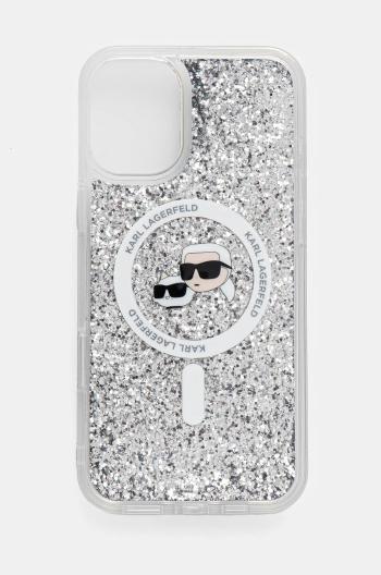 Puzdro na mobil Karl Lagerfeld iPhone 16 Plus 6.7 priehľadná farba, KLHMP16MLGKCSGH