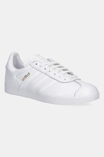 Topánky adidas Originals BB5498 Gazelle biela farba, na plochom podpätku, BB5498